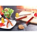 Set di utensili 3pz accessori da barbecue acciaio legno attrezzi grigliate BBQ