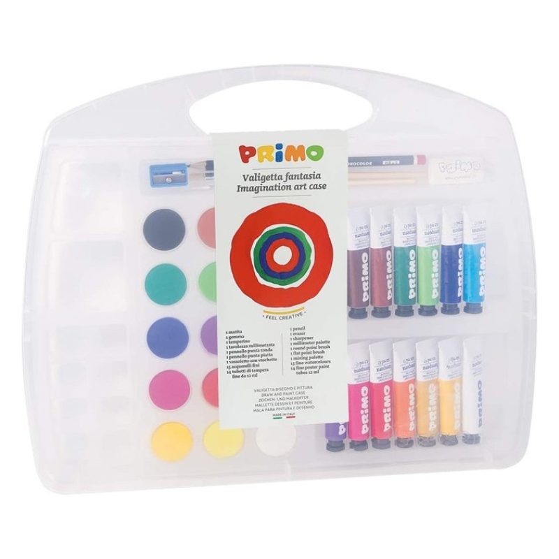 Primo Kit set pittura disegno con tempere colorate acquarelli matit...