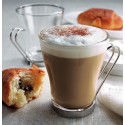 SET 6 Tazzine per espresso in vetro trasparente con manico caffè cappuccino 80ml
