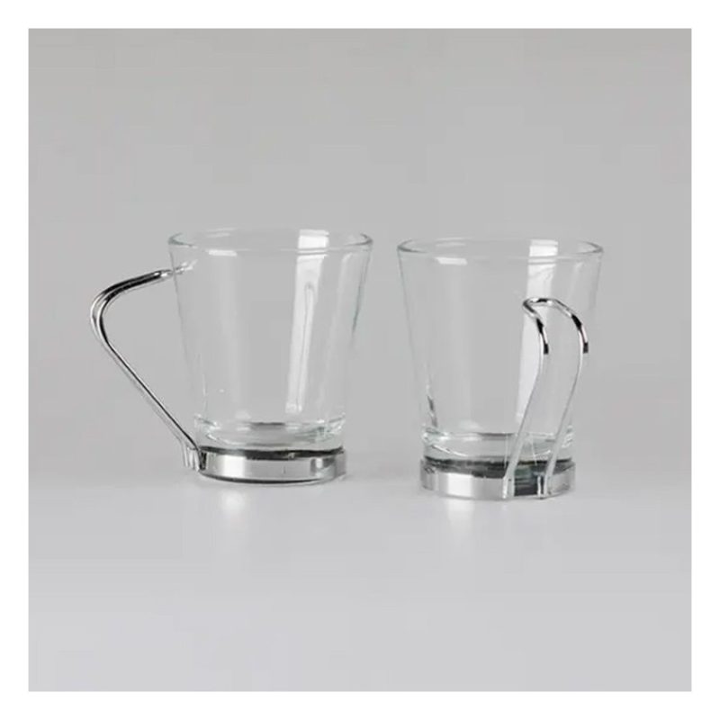 Casa y menaje SET 6 Tazzine per espresso in vetro trasparente con m...