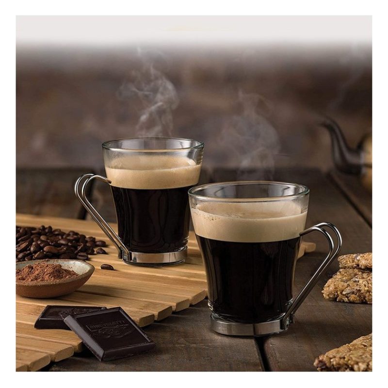 Casa y menaje SET 6 Tazzine per espresso in vetro trasparente con m...