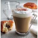 Set 12 Tazzine per espresso in vetro trasparente manico caffè cappuccino 80ml