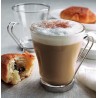 Set 12 Tazzine per espresso in vetro trasparente manico caffè cappu...