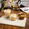 Set 12 Tazzine per espresso in vetro trasparente manico caffè cappu...