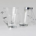 Set 12 Tazzine per espresso in vetro trasparente manico caffè cappuccino 80ml