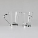Set 12 Tazzine per espresso in vetro trasparente manico caffè cappuccino 80ml