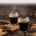 Set 12 Tazzine per espresso in vetro trasparente manico caffè cappuccino 80ml