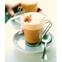 Set 12 Tazzine per espresso in vetro trasparente manico caffè cappuccino 80ml