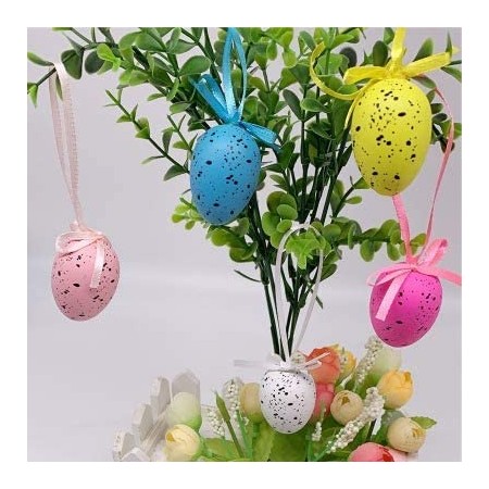 10 Uova Di Pasqua Decorazioni Ornamenti Pasquali in schiuma finte macchiate