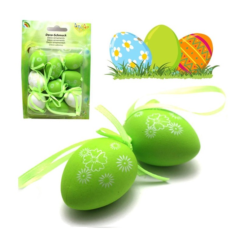 20 Uova Di Pasqua Decorazioni da appendere Ornamenti Pasquali verdi e bianche