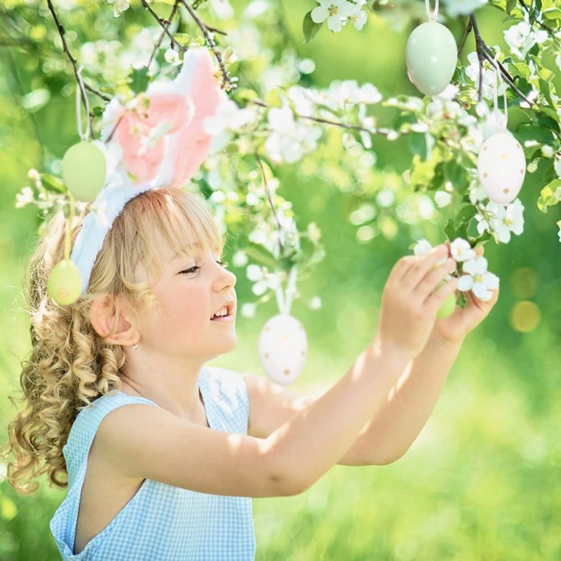 Hongu 20 Uova Di Pasqua Decorazioni da appendere Ornamenti Pasquali...