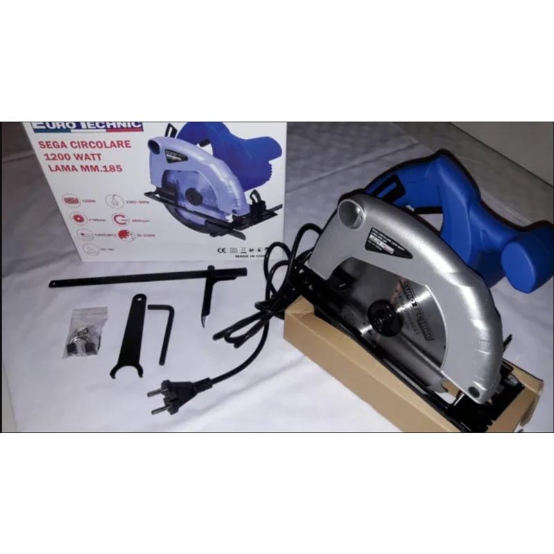 Euro Technic Sega circolare da 1200W 230V/50HZ diametro lama 185mm ...