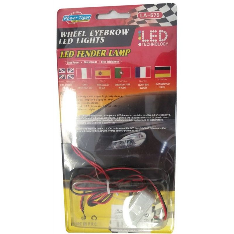 Luci a led 10 per auto 2 strisce adesive flessibili tuning a batteria estetiche