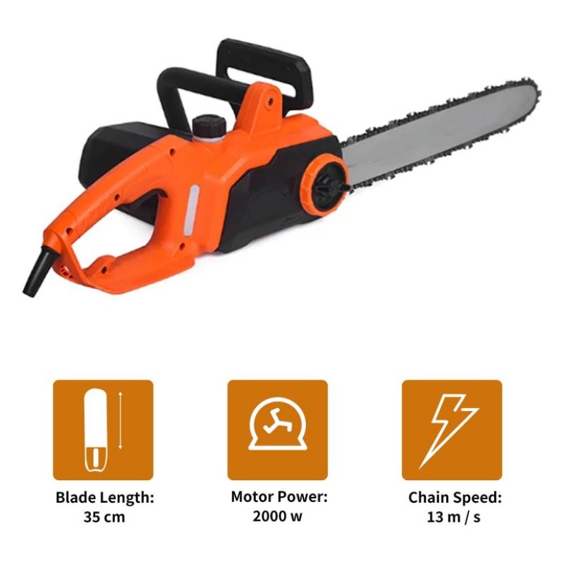 Euro Technic Motosega Elettrica 2000W Elettrosega Sega a Catena Lam...