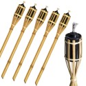 Torcia Fiaccole da esterno ad olio in bamboo 120 cm da giardino bambù 5 pezzi