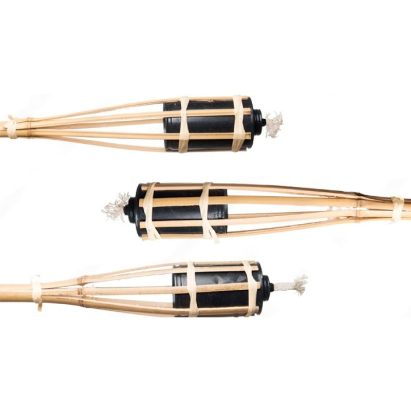 Torcia Alta In Bamb&ugrave; Con Cera Citronella - Altezza 60 Cm, Diametro 8.5 Cm, Per Esterni