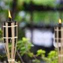 Torcia Fiaccole da esterno ad olio in bamboo 120 cm da giardino bambù 5 pezzi