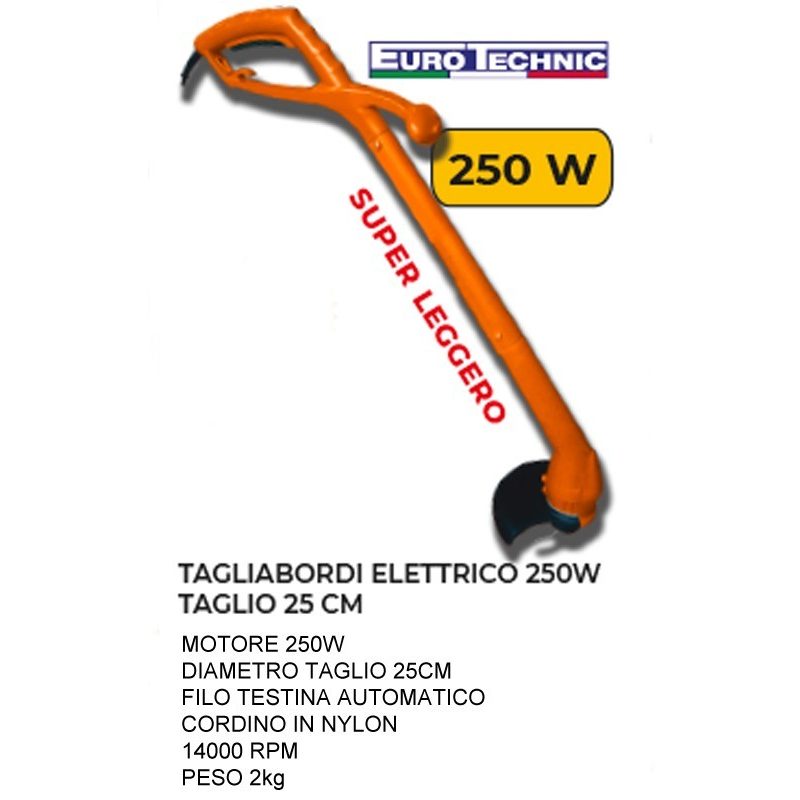 Tagliabordi elettrico 250 W filo Ø 250mm tagliasiepi da giardino de...