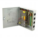 Alimentatore stabilizzato 12V 15A 9 uscite canali box quadro telecamere E-T151