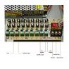 Hongu Alimentatore stabilizzato 12V 15A 9 uscite canali box quadro ...