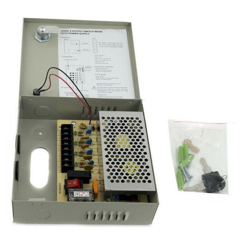 Hongu Alimentatore stabilizzato 12V 15A 9 uscite canali box quadro ...