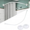 WeHome Bastone per tenda doccia curvo universale 90x90cm con asta a...