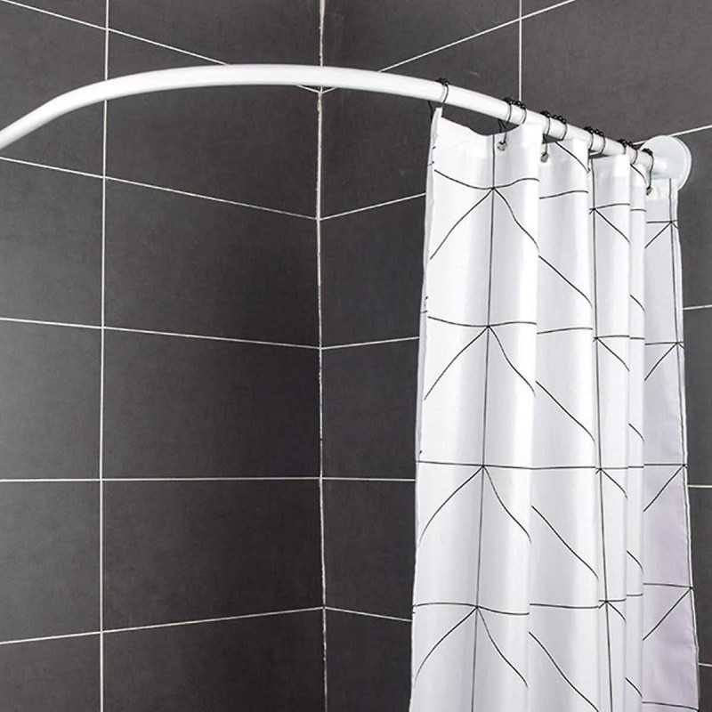 WeHome Bastone per tenda doccia curvo universale 90x90cm con asta a...