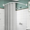 WeHome Bastone per tenda doccia curvo universale 90x90cm con asta a...