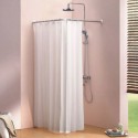 Bastone tubo per tenda doccia vasca 3 lati alluminio bianco 90x90x90cm bagno