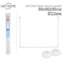Bastone tubo per tenda doccia vasca 3 lati alluminio bianco 90x90x90cm bagno