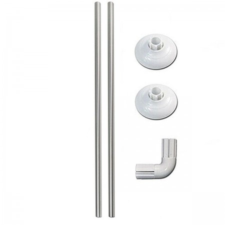 Bastone tubo per tenda doccia vasca 3 lati alluminio bianco 90x90x90cm bagno