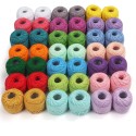 Gomitolo puro cotone 100% filo colorato da 42 pezzi 5 g uncinetto ricamo bordi