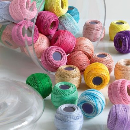 Gomitolo puro cotone 100% filo colorato da 42 pezzi 5 g uncinetto ricamo bordi
