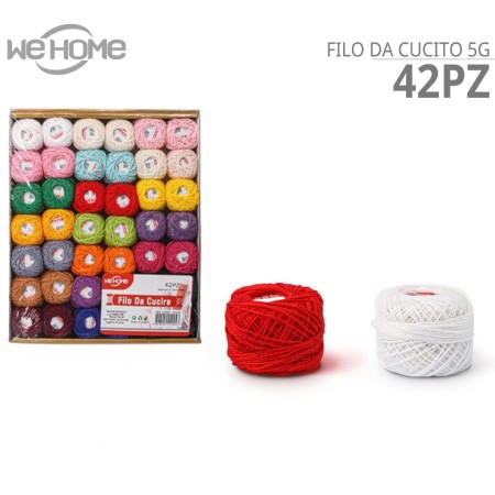Gomitolo puro cotone 100% filo colorato da 42 pezzi 5 g uncinetto ricamo bordi