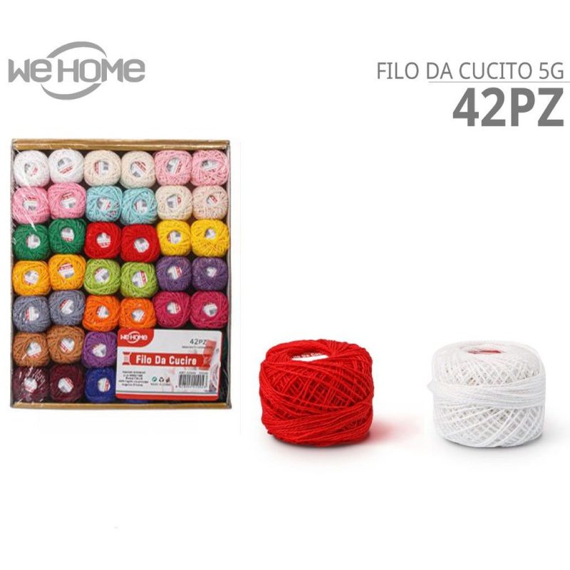 WeHome Gomitolo puro cotone 100% filo colorato da 42 pezzi 5 g unci...