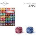 Gomitolo puro cotone 100% filo colorato da 42 pezzi 5g uncinetto ricamo bicolore