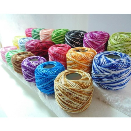 Gomitolo puro cotone 100% filo colorato da 42 pezzi 5g uncinetto ricamo bicolore
