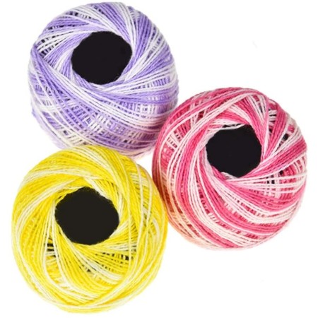 Gomitolo puro cotone 100% filo colorato da 42 pezzi 5g uncinetto ricamo bicolore