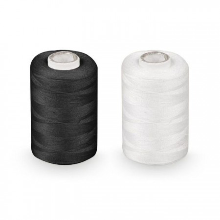 Filo da cucire filato per macchina poliestere 100% resistente nero e bianco 12pz