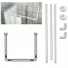 WeHome Bastone tubo per tenda doccia vasca 3 lati bianco 80x80x80cm...