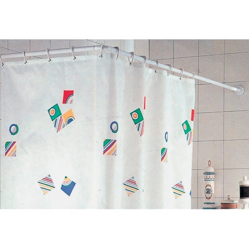 WeHome Bastone tubo per tenda doccia vasca 3 lati bianco 80x80x80cm...