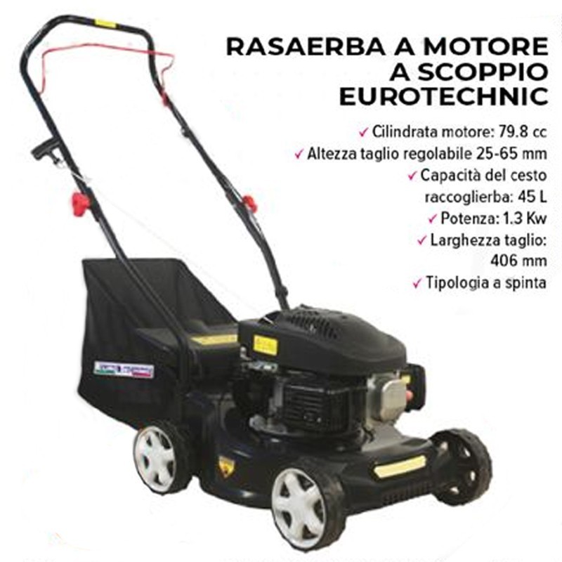 Euro Technic Rasaerba tagliaerba a scoppio, a spinta 79.8cc 1.3KW c...