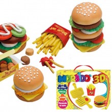 Confezione Plastilna Pasta da Modellare Fast Food con Accessori 8pz plastichina