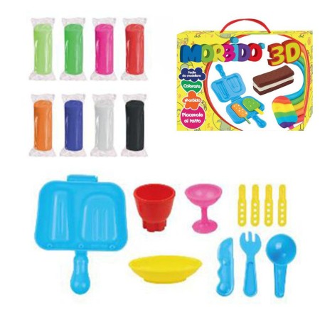 Confezione Plastilina Pasta da Modellare Gelataio con Accessori 8pz plastichina