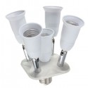 Portalampada moltiplicatore E27 da 1 a 5 orientabile bianco illuminazione luce