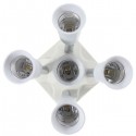 Portalampada moltiplicatore E27 da 1 a 5 orientabile bianco illuminazione luce
