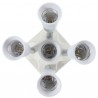 Portalampada moltiplicatore E27 da 1 a 5 orientabile bianco illuminazione luce