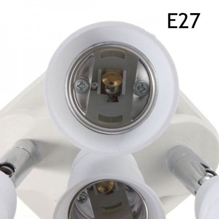Portalampada moltiplicatore E27 da 1 a 5 orientabile bianco illuminazione luce