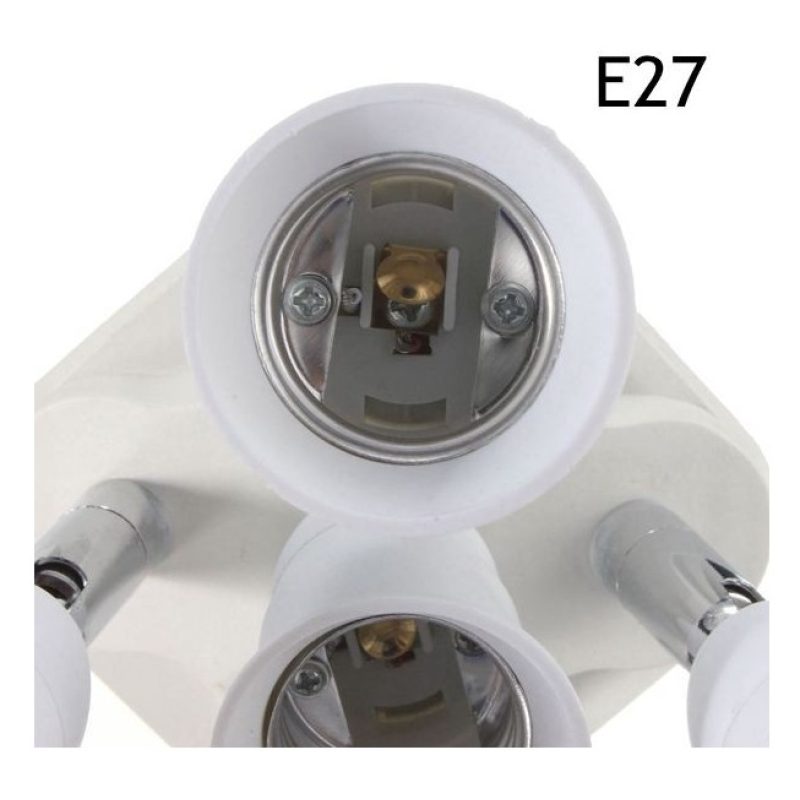Portalampada moltiplicatore E27 da 1 a 5 orientabile bianco illuminazione luce