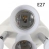 Portalampada moltiplicatore E27 da 1 a 5 orientabile bianco illuminazione luce